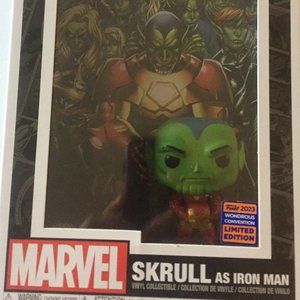 NEW 2023 Funko Pop Comic Covers Avengers Initiative Skrull as Iron Man Wondercon